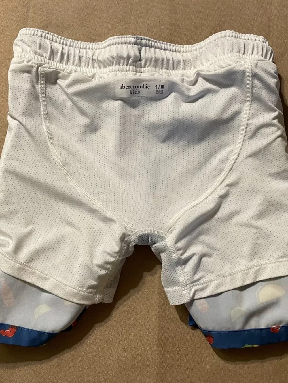 Abercrombie Fitch Boys Swim Trunks Size 9/10 Blue Taco Novelty Whimsical Beach